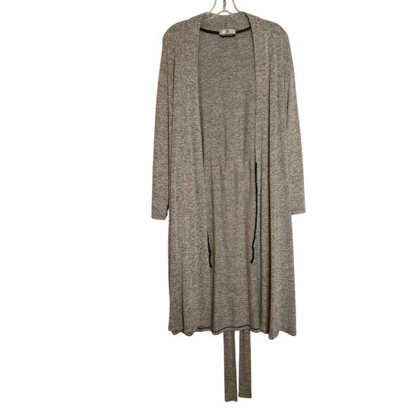 Natori Heather Gray Soft Stretch Knit Robe Size S Loungewear Sleep Bath Comfy - Picture 5 of 11